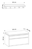 Antreu Trendy Boby Oak/Black 80x42x35cm GTR001336 imaginea #3 — magazin online Desire.md