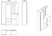 Прихожая Trendy DD7-AA Pine Atlantic/Anthracit 179.7x113.6x37.5cm GTR001391 фото №4 — интернет-магазин Desire.md