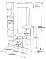 Прихожая Trendy DD7-W White 113.6x180x35cm GTR001389 фото №4 — интернет-магазин Desire.md
