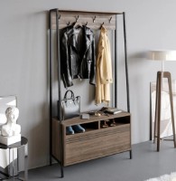 Antreu Trendy Devin Walnut/Black 94x180x35cm GTR005924 imaginea #2 — magazin online Desire.md