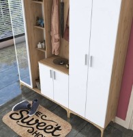 Antreu Trendy EA121 2765 Walnut/White/Gold 240x180x37.5cm GTR001434 imaginea #2 — magazin online Desire.md