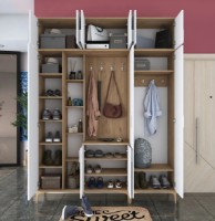 Antreu Trendy EA121 2765 Walnut/White/Gold 240x180x37.5cm GTR001434 imaginea #3 — magazin online Desire.md