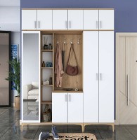 Прихожая Trendy EA128 2795 Walnut/White/Gold 240x180x37.5cm GTR001435