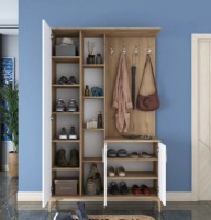 Прихожая Trendy EA109 2695 Walnut/White 198.6x120x37.5cm GTR001423 фото №2 — интернет-магазин Desire.md