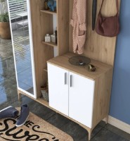 Прихожая Trendy EA109 2695 Walnut/White 198.6x120x37.5cm GTR001423 фото №3 — интернет-магазин Desire.md