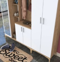 Antreu Trendy EA129 2797 Walnut/White/Gold 198.6x180x37.5cm GTR001428 imaginea #2 — magazin online Desire.md