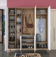 Antreu Trendy EA129 2797 Walnut/White/Gold 198.6x180x37.5cm GTR001428 imaginea #3 — magazin online Desire.md