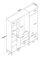 Antreu Trendy EA129 2797 Walnut/White/Gold 198.6x180x37.5cm GTR001428 imaginea #4 — magazin online Desire.md