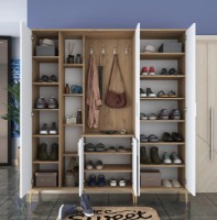 Antreu Trendy EA131 2801 Walnut/White/Gold 198.6x180x37.5cm GTR001429 imaginea #3 — magazin online Desire.md