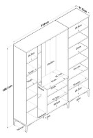 Antreu Trendy EA131 2801 Walnut/White/Gold 198.6x180x37.5cm GTR001429 imaginea #4 — magazin online Desire.md