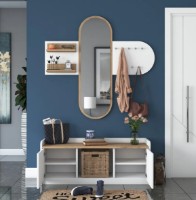 Antreu Trendy EE101 1983 White/Walnut 120x45x40cm GTR001439 imaginea #2 — magazin online Desire.md