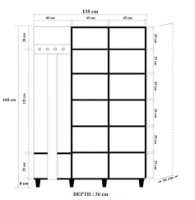 Antreu Trendy Garmanto 135-220 Oak Sonoma 135x192x36cm GTR005935 imaginea #4 — magazin online Desire.md
