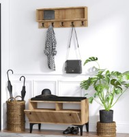 Antreu Trendy Lena Oak/Black 80x49x35cm GTR005976 imaginea #2 — magazin online Desire.md