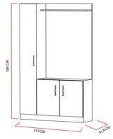Antreu Trendy Naturel White/Teak 110x180x32cm GTR005918 imaginea #3 — magazin online Desire.md
