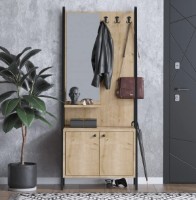 Antreu Trendy Lumi Dec0145 Walnut/Black 74x170x35cm GTR005928