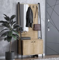 Antreu Trendy Lumi Dec0145 Walnut/Black 74x170x35cm GTR005928 imaginea #2 — magazin online Desire.md