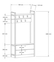 Antreu Trendy Manolya Sapphire Oak/Black 180x90x33cm GTR001412 imaginea #2 — magazin online Desire.md