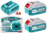 Set 2 acumulatoare cu incarcator instrument electric Total Tools TFBCPK2513