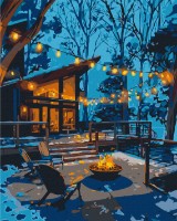 Tablou pe numere Brushme Evening In The Light Of Garlands (BS54486)