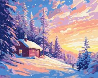 Tablou pe numere Brushme Горящее небо зимы 40x50cm (BS54525)