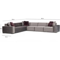 Canapea de colț Trendy Lego 1 L1-O1-C-O1-O1-1R Cream 388x300x76cm GTR003683 imaginea #7 — magazin online Desire.md