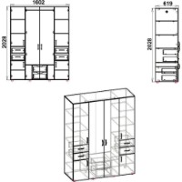 Шкаф Компанит 20 1602 Дуб Сонома фото №2 — интернет-магазин Desire.md