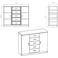 Комод Компанит 5+2 1110 Ателье Светлый фото №2 — интернет-магазин Desire.md
