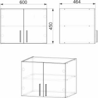 Dulap pentru perete Компанит Антресоль-1 600 Дуб Сонома imaginea #2 — magazin online Desire.md