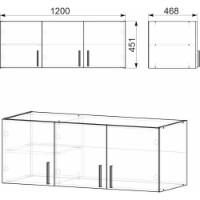 Dulap pentru perete Компанит Антресоль-4 1200 Нимфея Альба imaginea #2 — magazin online Desire.md
