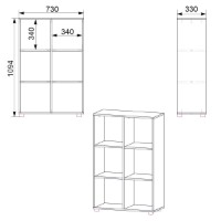 Etajeră Компанит КШ-21 Дуб Сонома imaginea #2 — magazin online Desire.md