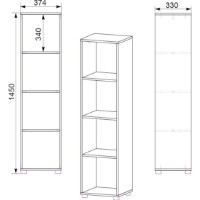 Etajeră Компанит КШ-23 Ателье Светлый imaginea #2 — magazin online Desire.md
