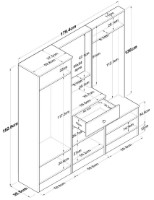 Antreu Trendy M3 1559 White 182.8x179.4x35.5cm GTR001424 imaginea #3 — magazin online Desire.md