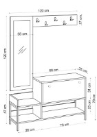 Прихожая Trendy Lopp White/Black 120x70x35cm GTR005979 фото №3 — интернет-магазин Desire.md