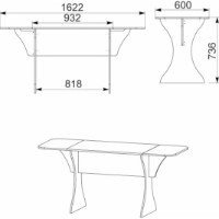 Обеденный стол Компанит Стол-книжка-8 Ателье Светлый фото №2 — интернет-магазин Desire.md