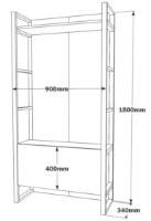 Прихожая Trendy ML13-A Pine Atlantic/Black 180x90x34cm GTR001385 фото №3 — интернет-магазин Desire.md