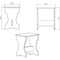 Taburet Компанит Т-2 Балатон 96/Венге imaginea #2 — magazin online Desire.md