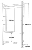 Antreu Trendy ML16-A Pine Atlantic/Black 180x90x34cm GTR001396 imaginea #3 — magazin online Desire.md