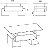 Журнальный столик Компанит Тандем Ателье Светлый фото №2 — интернет-магазин Desire.md