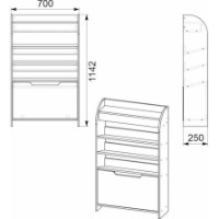 Rafturi pentru pantofi Компанит ТО-14 Орех Экко imaginea #2 — magazin online Desire.md