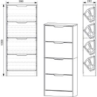 Rafturi pentru pantofi Компанит ТО-24 Ателье Светлый imaginea #2 — magazin online Desire.md