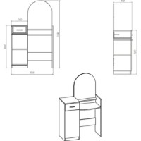 Туалетный столик Компанит Трюмо-1 Ателье Светлый фото №2 — интернет-магазин Desire.md