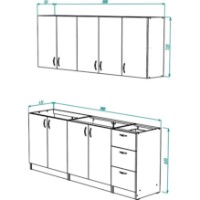 Кухонный гарнитур ML-Mobila Rio 2m Antracit/White фото №2 — интернет-магазин Desire.md