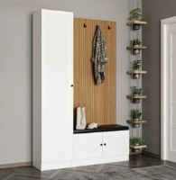 Прихожая Trendy Noe 8452 White/Wood 135x210x35cm GTR003997 фото №4 — интернет-магазин Desire.md