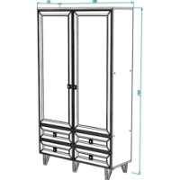 Шкаф ML-Mobila Мира №28 2door 1200 White фото №3 — интернет-магазин Desire.md