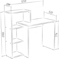 Masa de birou ML-Mobila МЛ-4 1250 Белый imaginea #2 — magazin online Desire.md