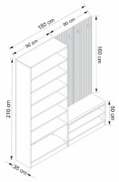 Прихожая Trendy Noe 8453 White/Wood 180x210x35cm GTR004006 фото №4 — интернет-магазин Desire.md