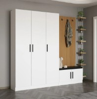 Прихожая Trendy Noe 8290 White/Wood 225x210x35cm GTR004007 фото №2 — интернет-магазин Desire.md