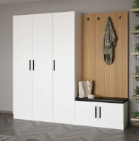 Прихожая Trendy Noe 8290 White/Wood 225x210x35cm GTR004007 фото №3 — интернет-магазин Desire.md