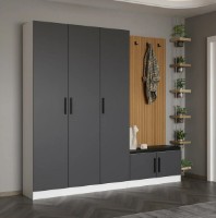 Прихожая Trendy Noe 8296 Anthracite/Wood 225x210x35cm GTR004008 фото №2 — интернет-магазин Desire.md