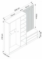 Прихожая Trendy Noe 8296 Anthracite/Wood 225x210x35cm GTR004008 фото №5 — интернет-магазин Desire.md